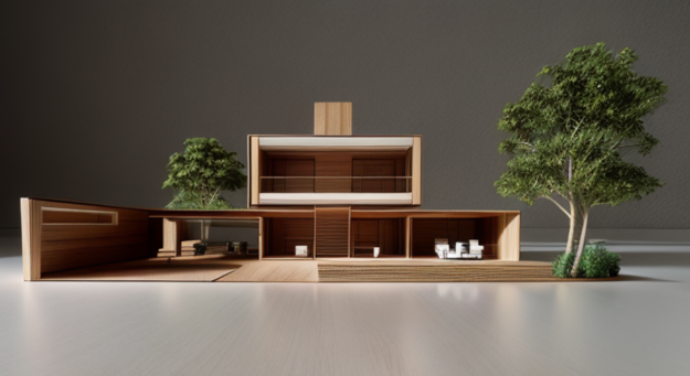 archstudio-architecten-haarlem-maquette-hout-villa-zwaanshoek maquette villa