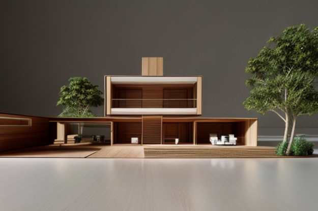 archstudio-architecten-haarlem-maquette-hout-villa-zwaanshoek maquette villa