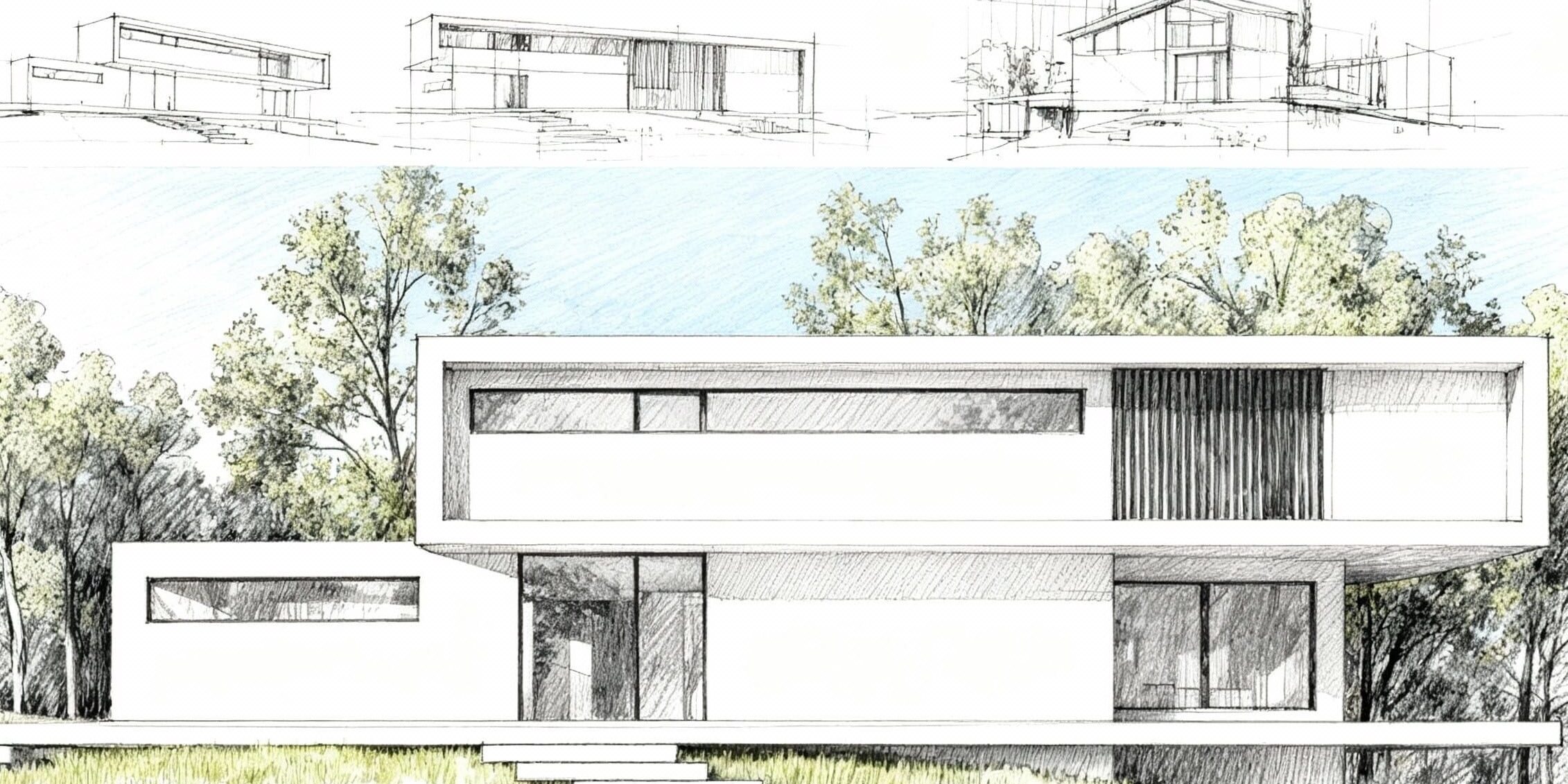 archstudio-architect-haarlem-schets-villa-bentveld schets villa bentveld